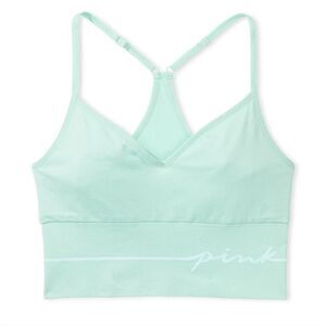 PINK Active Women's Blue Seamless Racerback Longline Sports Bra Size XL